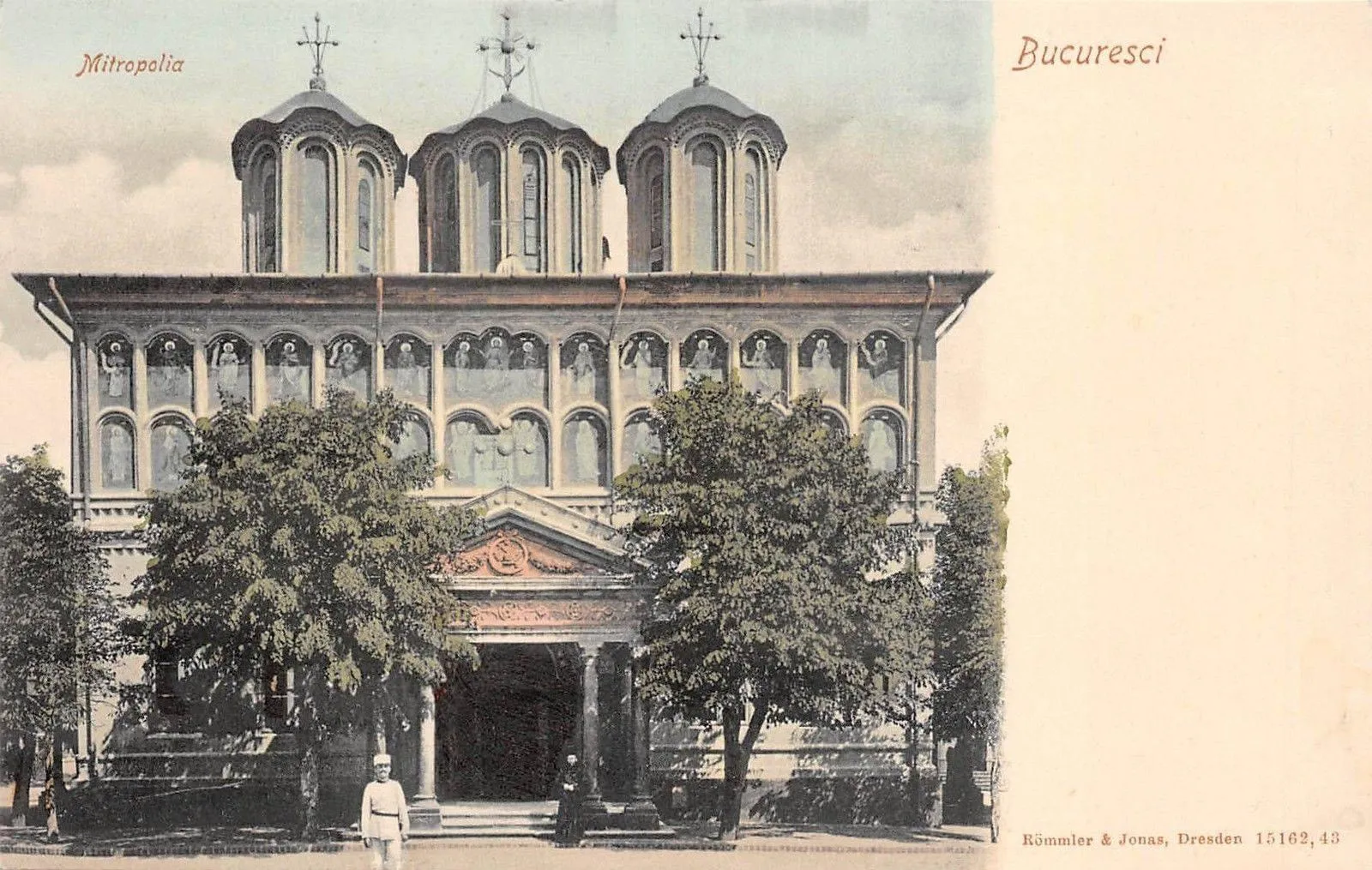 Carte postala Belle Epoque a Catedralei Patriarhale Ortodoxe Romane de pe Dealul Patriarhiei, Bucuresti, circa 1900