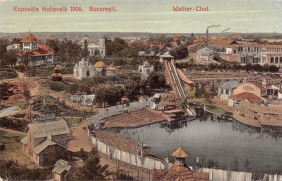 Postcard of the 1906 General Romanian Exhibition in Carol Park, Bucharest