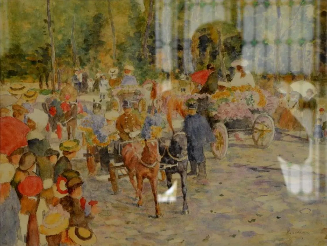 "Stroll on Soseaua Kiseleff" painting by Stefan Luchian, showing the boulevard where the museum stands