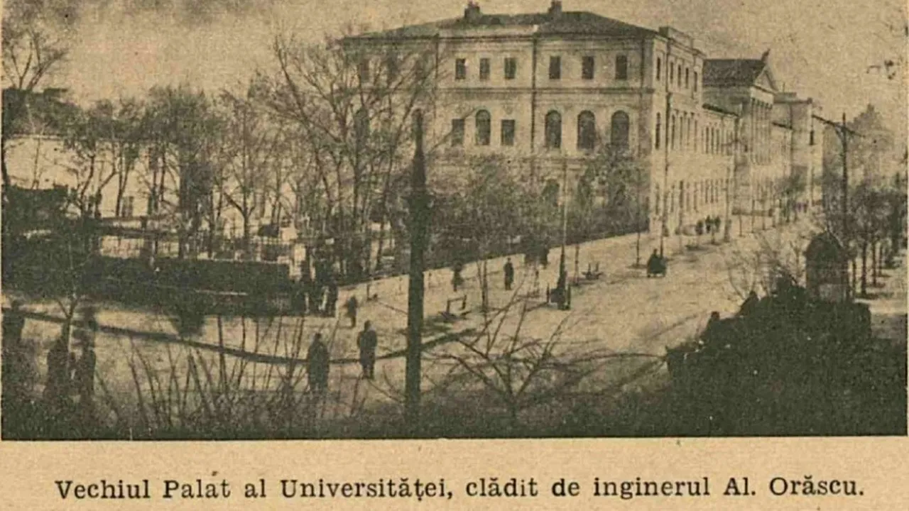 Vechea cladire a Universitatii din Bucuresti proiectata de Alexandru Orascu, circa 1900